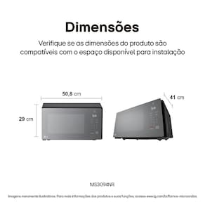 Forno Micro-ondas LG MS3094NRA com visual NeoChef e Limpa Fácil – Espelhado