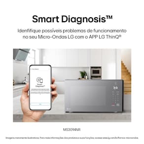 Forno Micro-ondas LG MS3094NRA com visual NeoChef e Limpa Fácil – Espelhado