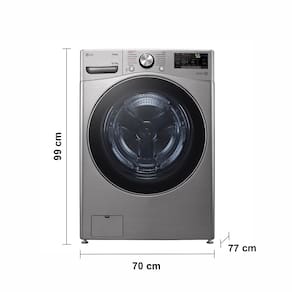 Lava e Seca LG 18Kg/10Kg com Inteligência Artificial AI DD™ e Wi-Fi WD18SV2S6B – Inox Look
