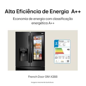 Geladeira Smart LG Inverter French Door GM-X288NQX com compressor Smart Inverter e conectividade ThinQ Black Inox - 660L
