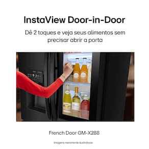 Geladeira Smart LG Inverter French Door GM-X288NQX com compressor Smart Inverter e conectividade ThinQ Black Inox - 660L