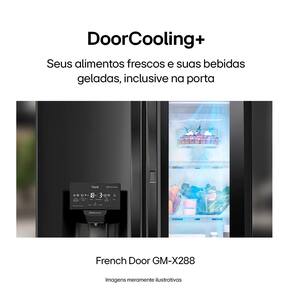 Geladeira Smart LG Inverter French Door GM-X288NQX com compressor Smart Inverter e conectividade ThinQ Black Inox - 660L