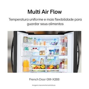 Geladeira Smart LG Inverter French Door GM-X288NQX com compressor Smart Inverter e conectividade ThinQ Black Inox - 660L