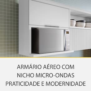 Cozinha Compacta Nesher Marquesa com 4 Portas, 4 Gavetas e 3 Prateleiras – 200 cm de Largura