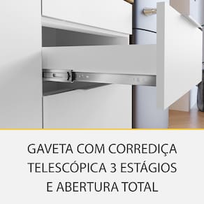 Cozinha Compacta Nesher Marquesa com 4 Portas, 4 Gavetas e 3 Prateleiras – 200 cm de Largura
