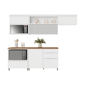 Cozinha Compacta Nesher Marquesa com 4 Portas, 4 Gavetas e 4 Prateleiras – 280cm de Largura
