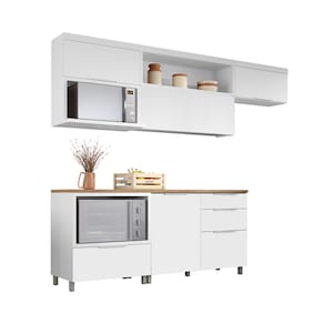 Cozinha Compacta Nesher Marquesa com 4 Portas, 4 Gavetas e 4 Prateleiras – 280cm de Largura