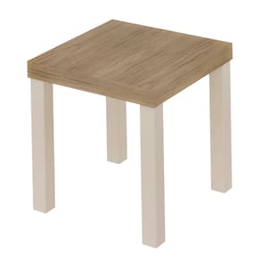 Mesa de Apoio Artely Up Quadrada - Carvalho e Off White - 1