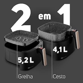 Fritadeira Elétrica Sem Óleo Air Fryer WAP Grand Family 5,2 litros – Preto