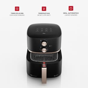 Fritadeira Elétrica Sem Óleo Air Fryer WAP Grand Family 5,2 litros – Preto