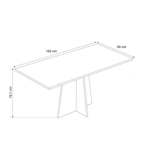 Mesa de Jantar Retangular Viero Vivere com 4 Cadeiras Roma Estofadas e Revestidas