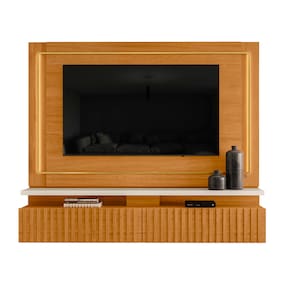 Bancada Suspensa Madetec Gaia com 216 cm de Largura, Ideal para TV de Até 65" Cinamomo/Off White - 1