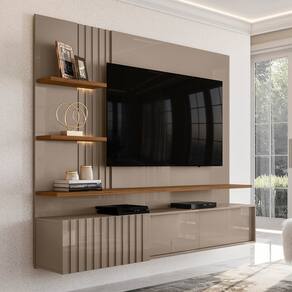 Bancada Suspensa Madetec Atena com 200cm de Largura, Ideal para TV de até 65" - Fendi/Naturale - 2