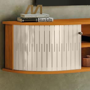 Rack Suspenso Madetec Modena com 136cm de Largura, Ideal para TV até 60" - Cinamomo/Off White - 3