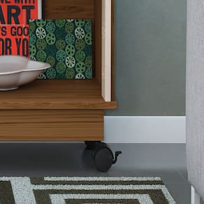 Rack Madetec Artur Ideal para TVs até 50 Polegadas, Pés com Rodízio e 121cm de Largura - Naturale/Off White - 3