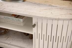 Bancada Madetec Atlanta Ideal para TVs de até 55 Polegadas - 136cm de largura - Calacata e Off White - 3