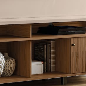 Estante Home Theater Madetec Daytona Ideal para TVs de até 65 Polegadas - 183cm de largura - Fendi e Naturale - 2