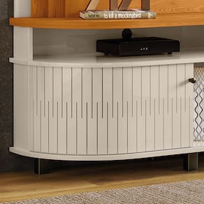 Estante Home Theater Madetec Daytona Ideal para TVs de até 65 Polegadas - 183cm de largura - Cinamomo e Off White - 3