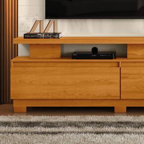 Estante Home Theater Madetec New Apolo ideal para TVs de até 75 polegadas - 183cm de largura - Cinamomo e Off White - 2