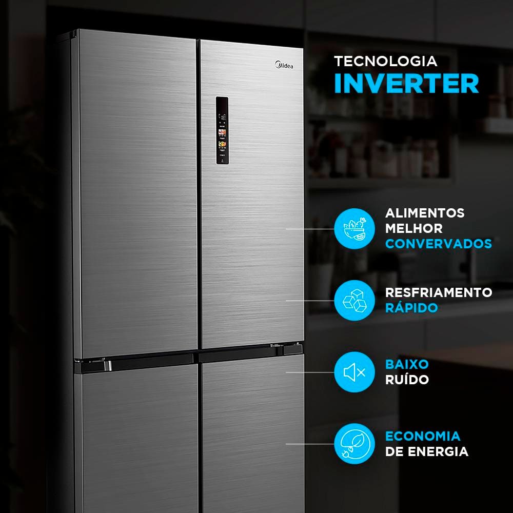 Geladeira Midea French Door Frost Free MD-RF691FGD463 com