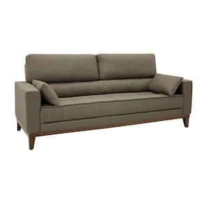 Sofá 4 Lugares Linoforte Blazer com Revestimento em Linho e 2 Almofadas Decorativas 210 cm de Largura