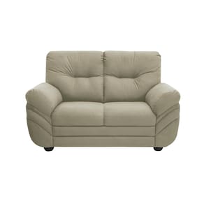 Sofá 2 Lugares Linoforte Francis com Almofadas Fixas e Revestimento em Suede 152cm de Largura - Capuccino - 2