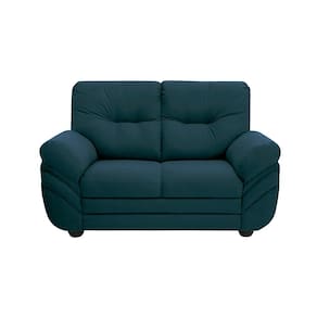 Sofá 2 Lugares Linoforte Francis com Almofadas Fixas e Revestimento em Suede 152cm de Largura - SOFA 2L LINOFORTE FRANCIS SUEDE AZUL PETROLEO - 2