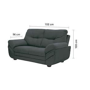 Sofá 2 Lugares Linoforte Francis com Almofadas Fixas e Revestimento em Suede 152cm de Largura - SOFA 2L LINOFORTE FRANCIS SUEDE GRAFITE - 3