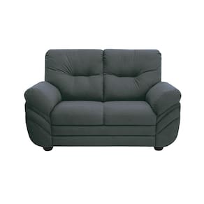 Sofá 2 Lugares Linoforte Francis com Almofadas Fixas e Revestimento em Suede 152cm de Largura - SOFA 2L LINOFORTE FRANCIS SUEDE GRAFITE - 2