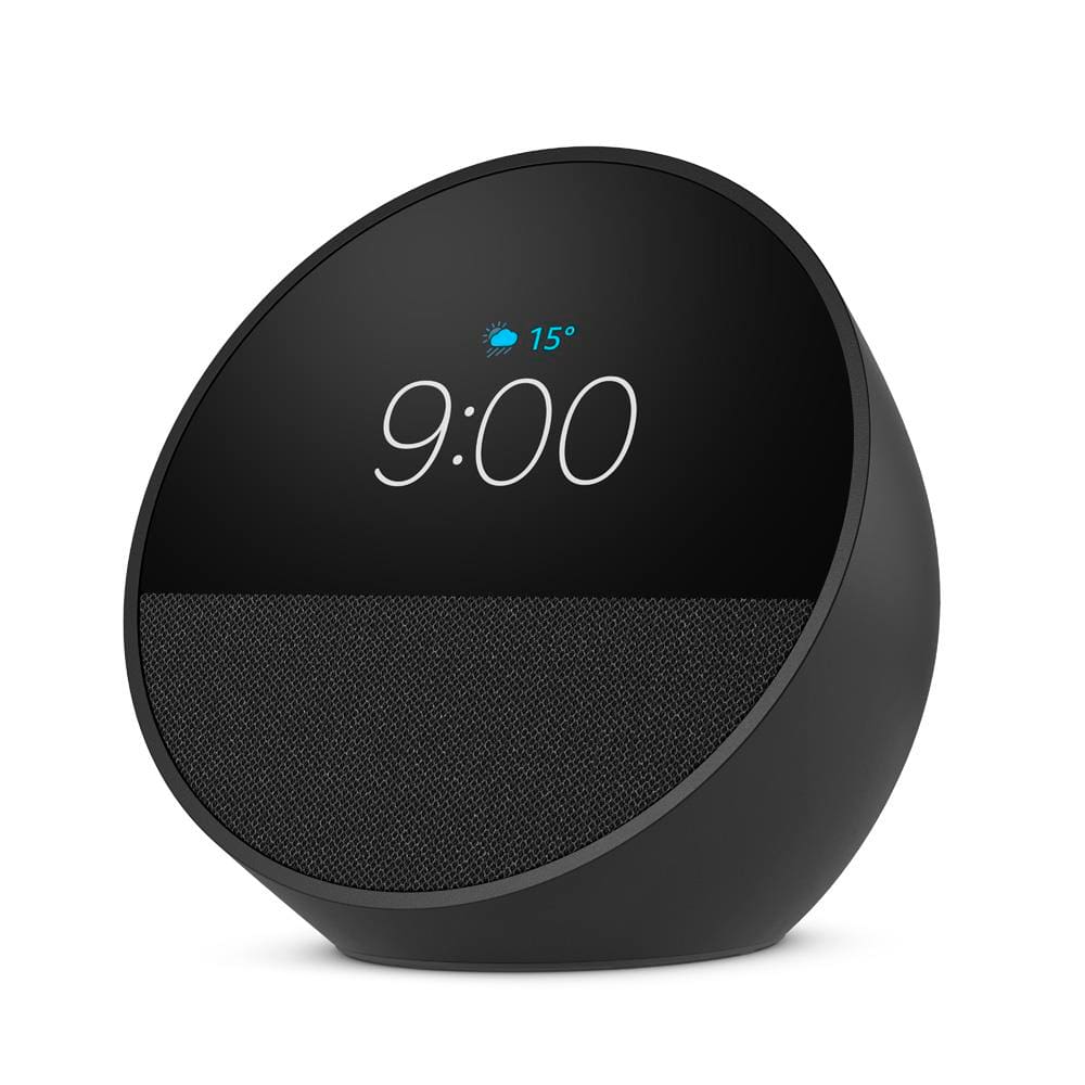 Echo Spot (2024) com Alexa, Despertador Inteligente com Som Vibrante - Preto
