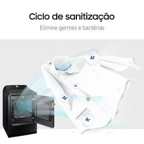 Secadora de Roupas Samsung DV7000R Preta com Sensor de Secagem, Digital Inverter e Ciclo de Sanitização 110V - 20kg