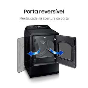 Secadora de Roupas Samsung DV7000R Preta com Sensor de Secagem, Digital Inverter e Ciclo de Sanitização 110V - 20kg
