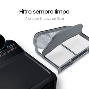Secadora de Roupas Samsung DV7000R Preta com Sensor de Secagem, Digital Inverter e Ciclo de Sanitização 110V - 20kg