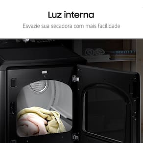 Secadora de Roupas Samsung DV7000R Preta com Sensor de Secagem, Digital Inverter e Ciclo de Sanitização 110V - 20kg