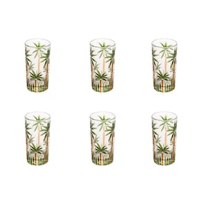 CJ 6 COPOS CRISTAL PALM TREE HANDPAINT 360ML WOLFF