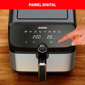 Fritadeira Elétrica Sem Óleo Air Fryer Arno AFD7 7,5L Mega Digital – Inox/Preta
