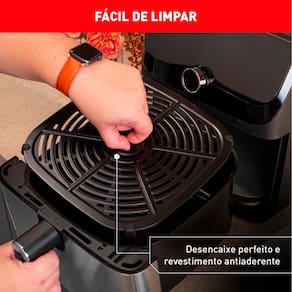 Fritadeira Elétrica Sem Óleo Air Fryer Arno AFD7 7,5L Mega Digital – Inox/Preta