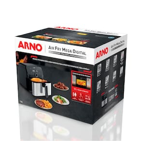 Fritadeira Elétrica Sem Óleo Air Fryer Arno AFD7 7,5L Mega Digital – Inox/Preta