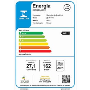Freezer Vertical Electrolux FEI19 Cycle Defrost Inverter com 1 Porta reversível, Pés Niveladores - 162 litros