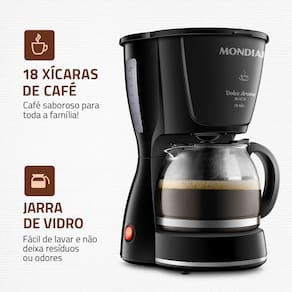 Cafeteira Elétrica Mondial Dolce Arome C-30 18 Xícaras – Preta - 220V - 1