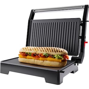 Mini Grill Elétrico Oster OGRL230 2 em 1 com abertura 180° - Inox