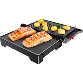 Mini Grill Elétrico Oster OGRL230 2 em 1 com abertura 180° - Inox