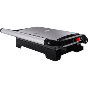 Mini Grill Elétrico Oster OGRL230 2 em 1 com abertura 180° - Inox