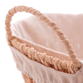 Cesta Redonda em Papel Wolff com Forro em Tecido e Alça - 12x24cm (AxP) - 3