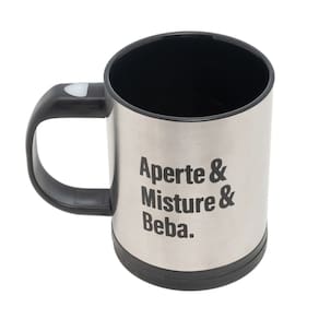 Caneca Mixer Lyor com Tampa 380ml - Aço Inox