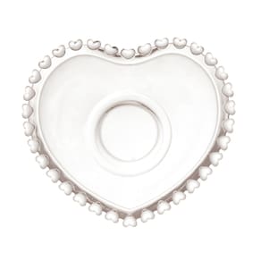 Xícara de Chá de Cristal com Pires Lyor Coração - 170ml