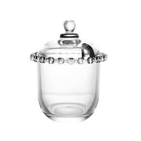 Meleira de Cristal Lyor com Pegador em Formato de Coração e Tampa Colmeia - 210ml