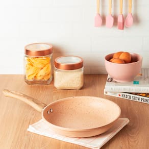 Frigideira de Indução Lyor em Alumínio com Revestimento Cerâmico Granilite Bege – 24cm