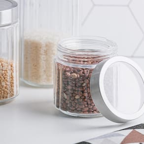Porta Mantimento de Vidro Lyor Sydney com Tampa de Aço Inox e Acrílico - 1,2 litros