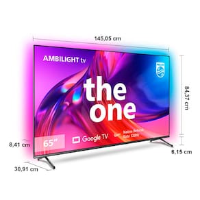 Smart TV LED 65" Ultra HD 4K Philips The One, Ambilight 65PUG8808 com Google TV, Dolby Vision/Atmos, Freesync, Wi-Fi, Entradas HDMI e USB